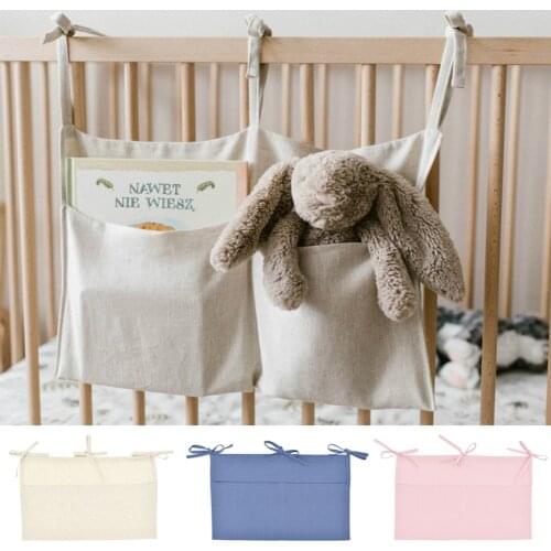 Baby Crib Bedside Organizer Hanging Storage Bag Multi-Purpose Baby Bed Diaper Toys Tissue Holder Bag For Baby Daily Essentials