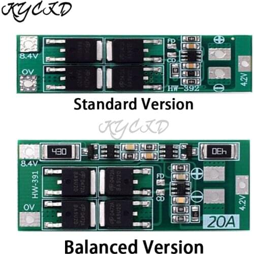 Balanced/Standard BMS 2S 20A 7.4V 8.4V 18650 Lithium Battery Charging Protection Board Equalizer For LED/UPS Power Supply
