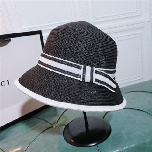 Hats For Women Womens Sun Hat Female Summer Letter Straw Hat Anti-UV Beach Visor Caps Fashion Ladies Ribbon Dome Panama Hat