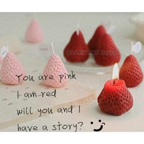 Soy Wax Strawberry Candle Ornament Party Gift Scented Fruit DIY Home Decor Birthday Relaxing Creative Valentine Day Decorative