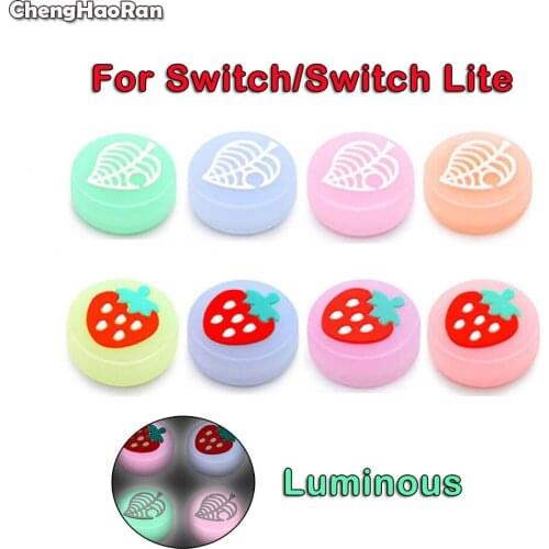 ChengHaoRan Luminous Fruit Thumb Stick Grip Cap Joystick Cover For Nintend Switch NS Lite Joy-Con Controller Thumbstick Case