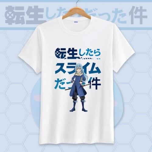 Tensei Shitara Slime Datta Ken Cartoon Print Short Sleeve T Shirt Cosplay t-shirt Womens Mens Tee Shirts