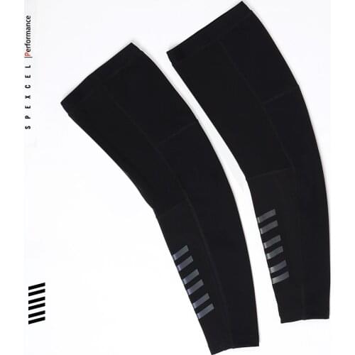 SPEXCEL PRO TEAM soft shell Deep winter Thermal fleece Cycling Leg Warmers windproof front and Water repellen fabric at back