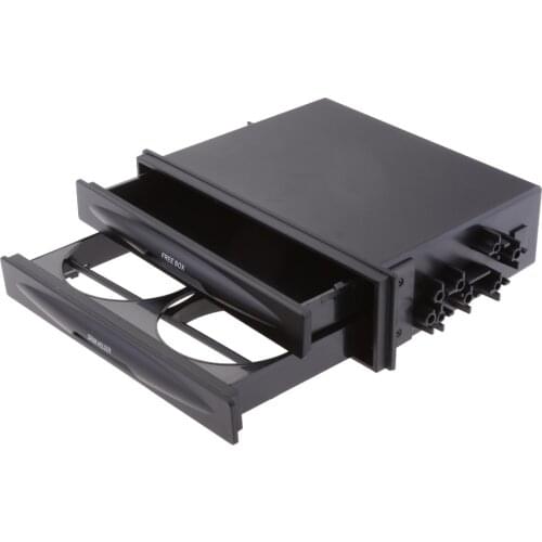 Universal Car Double Din Radio Pocket Kit w/Drink-Cup Holder Storage Box