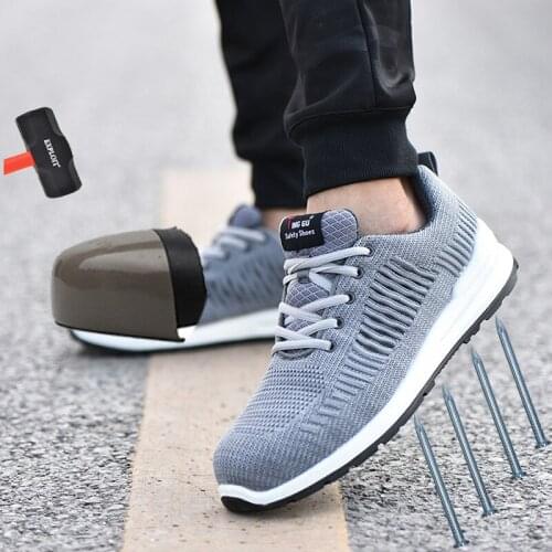 Safety shoes mens anti-puncture puncture protective shoes breathable PU solid bottom safety shoes Breathable Protective foot