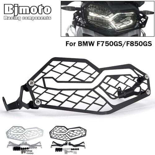 BJMOTO Motorcycle Front Headlight Lamp Mesh Grille Cover Mask Square Grid For BMW F750GS F850GS 2018 2019 2020 2021
