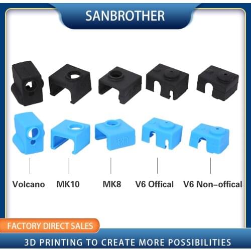 3D Printer V5/V6 volcano Protective Silicone Sock Insulation Cover Case for Heater Block MK8 / MK10 /MK9 Silicone sleeve Hot End