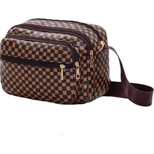 Womens Bag European and American Style PU Leather Messenger Bag Retro Fashion Black Mens Bag Shoulder Diagonal Portable