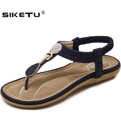 SIKETU 2021 New Women Flat Sandals Summer Shoes Woman Beach Comfortable Flip Flops Sandals Women Fashion Ladies Shoes WSH2425