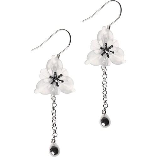 Brand New Temperament Natural Crystal Flower 925 Sterling Silver Dangle Earrings for Women Jewelry Wholesale Gift Freeshipping
