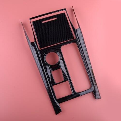 1 Set ABS Interior Gear Shift Box Panel Cover Trim Frame Carbon Fiber Texture Fit For Ford Explorer 2020 2021 Left Hand Drive