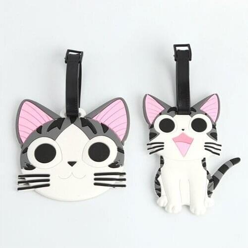 1PCS Sweet Home Cute Cat Creative Silicone Luggage Tag Pendants Hang Tags Toy Figure Lovely Cats
