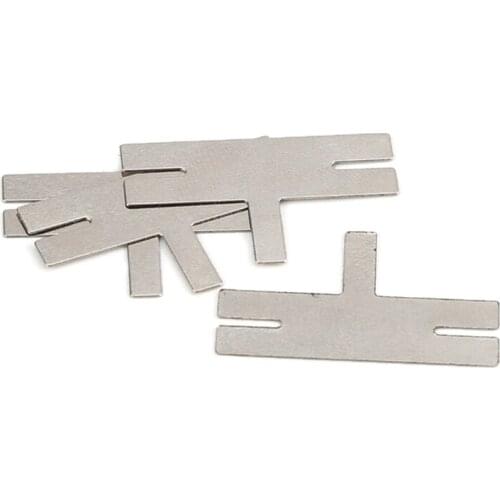 100 Pcs/Lot T Type Nickel Plated Steel Strap Strip Sheets for Battery Pack Spot Welding Spot Welder Equipment 8x16x26 mm R7UB