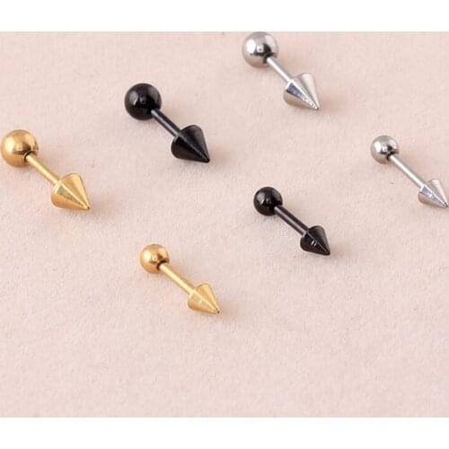 2 piece 1.2x8x3mm 4mm New Ball and Spike Tragus Piercing Stud Earring Tragus Ear Piercing Body Jewelry