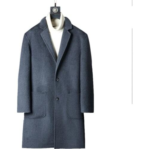 2020 Wool Coat Men Double-sided Cashmere Long Jacket Korean Mens Overcoat Coats and Jackets Abrigo Hombre D-8Z-806 J3755