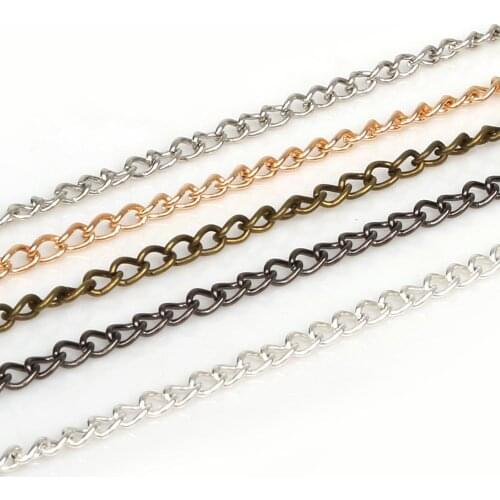 5 Meter 2 3 4 6mm Long Open Link Ring Extended Extension Necklace Chains Tail Extender Chain For Jewelry Making Supplies