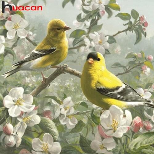 Huacan 5d Diamond Painting Bird Flower Home Decor Full Square/round Embroidery Mosaic Animal Tree Floral Wall Stickers