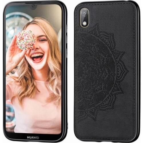 Phone case Big Flower for huawei y5 2018 2019 3d mandala fabric silicone magnetic back cover for huawei y5 2019 Shockproof Case
