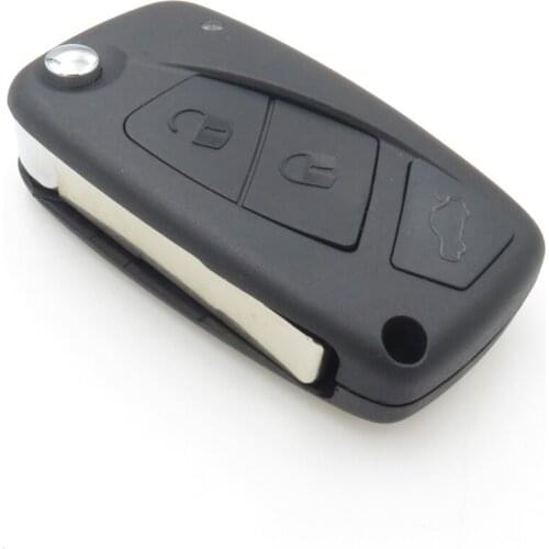 Cocolockey Flip Remote Key Shell Case Fit for FIAT Punto Ducato Stilo Panda Case Fob Black 3 Button No Logo