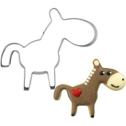Baby Donkey Cookie Cutter Stainless Steel Biscuit Knife Baking Fruit Kitchen Tools Mold Embossing Printing