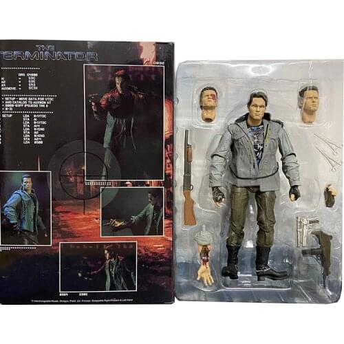 Arnold Schwarzenegger Figure The Terminator T-800 Judgment Day NECA Action Figure War Damage Collectible Model Toys Gifts 18CM