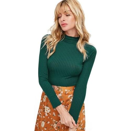 Sexy Crop Top Long Sleeve T Shirt Women Summer Turtleneck Slim Harajuku Ribbed Stretch Knitted Tops Short Tee Shirt Femme