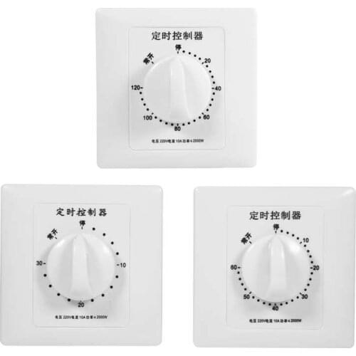 AC 220V 30/60/120 Min High Power Pump Timer Mechanical Time Switch Countdown Control 86 Panel Rotary Switch