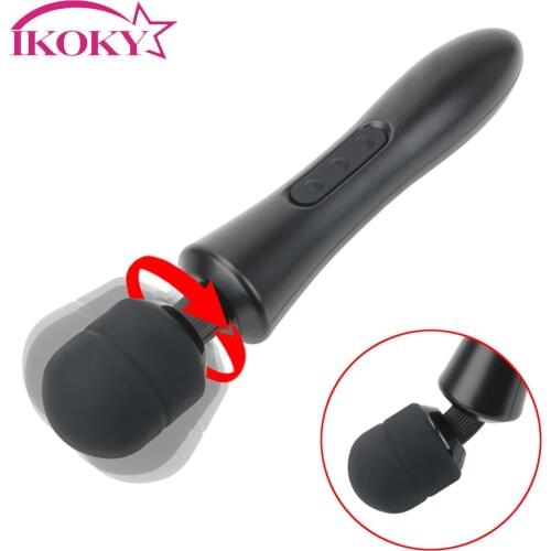 IKOKY Powerful Magic Wand Vibrator Huge Head AV Rod Body Massage Vibrator Sex Toys for Women 20 Frequency 8 Speed