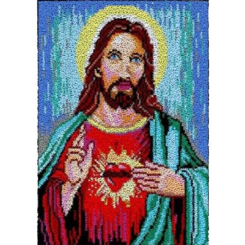 Carpet embroidery set with Pre-Printed Pattern Latch hook kit for adult Hobby and Tapestry needlework Religion Home decoration