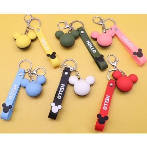 New Cartoon Anime Mickey Head Keychain Children Ladies Key Chain Ring Creative Soft Mouse Pendant Couple Gift Package Decoration
