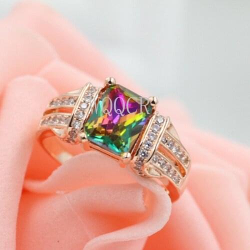 High Jewelry Adjustable Size Engagement Wedding Rings Cubic Zirconia Rose Gold CZ Stone Jewelry Gift for Women Wholesale C09