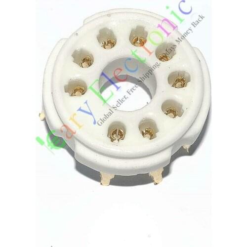 Wholesale and retail 4pcs 9pin PCB GOLD Ceramic vacuum tube sockets valve base EL519 EL504 audio amp free shipping