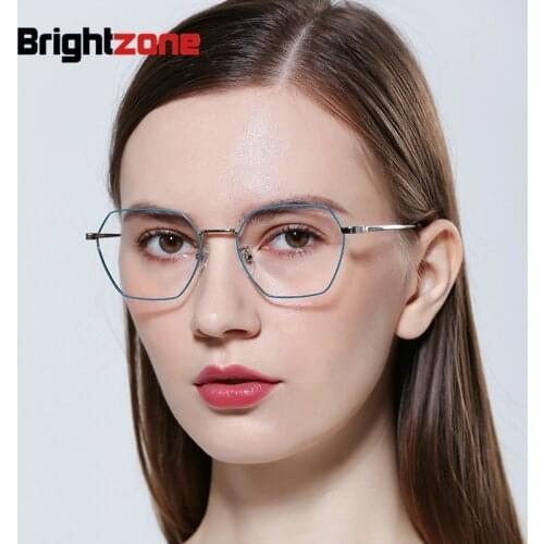 Brightzone Metal Spectacle Full Optical Eyeglasses Mens Lens Frame Vintage Eye Glasses Prescription Eyewear Women Fashion Brand