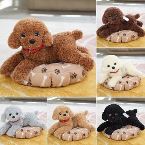 Realistic Teddy Dog Lucky Simulation Dog Poodle Plush Toys Handmade Realistic Figure Toy Dog Plush Anim Toys For Kids