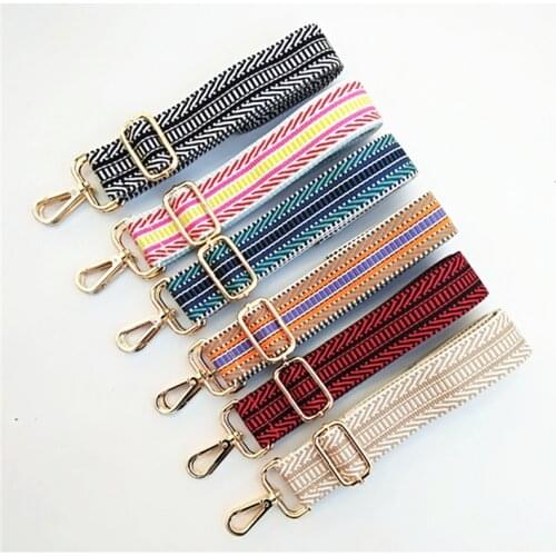 Adjustable Shoulder Strap Bag handle Colored Belt Obag DIY Nylon Bag Strap for Crossbody Rainbow Women Bag Accessories
