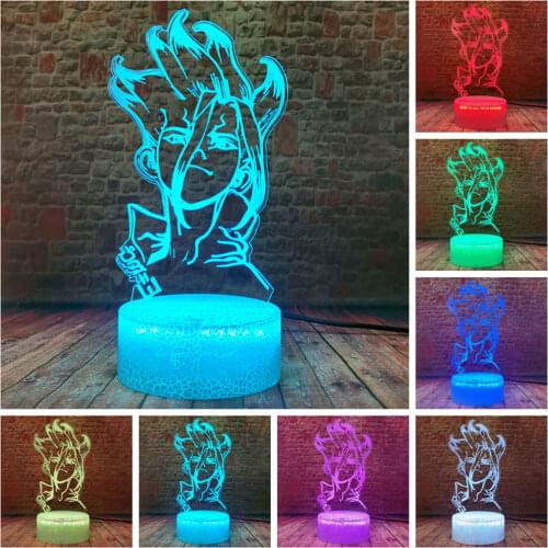 Flash Manga Figuras Model 3D Illusion LED Nightlight Colors Change Desk Lamp Dr STONE anime action & toy figures