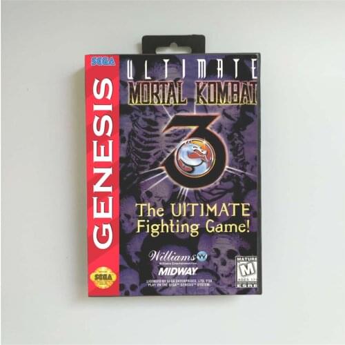 Ultimate Mortal Kombat 3 - USA Cover With Retail Box 16 Bit MD Game Card for Sega Megadrive Genesis Video Game Console