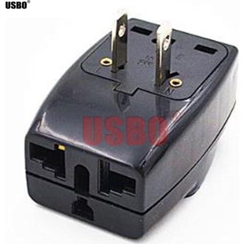 Black 10A 250V Copper AU UK EU US to US travel adaptor plug Universal USA Canada Japan 2 pin power adaptor plug socket converter