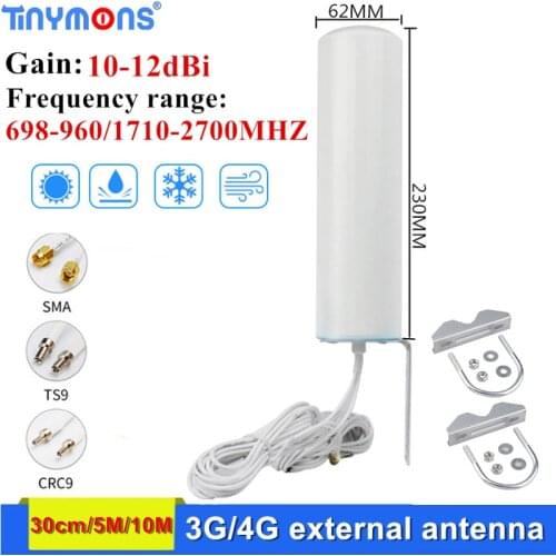 5M 10M External Antenna 4G Router Antennas SMA CRC9 Omni Antenne 3G TS9 Dual Connector Long Cable for Huawei ZTE Routers Modem