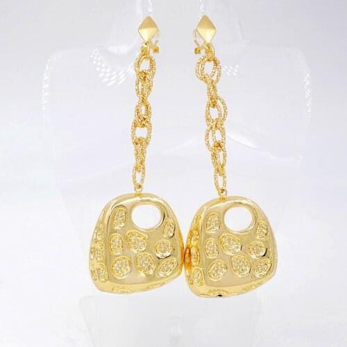 Sunny Jewelry Fashion Jewelry 2020 Long Drop Dangle Earrings For Women Copper High Quality Square Cheese For Party Wedding Daily