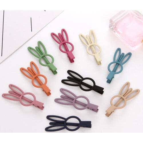1PC Cute Lovely Candy Color Sweet Hair Clips Women Girls Hairpins Kawaii Bunny Rabbit Ear Barrettes For Kids Hair Accessories