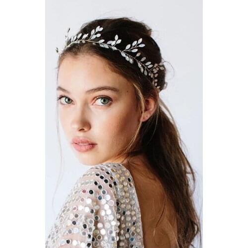 Handmade Crystal Ribbon Bridal Headband Tiara Gold Plated Wedding Hair Accessories Women Head Pieces diademas para el pelo mujer