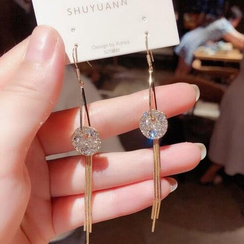 Zeojrlly Crystal Trendy Water Drop Women Dangle Earrings Korean Crystal Tassel Earrings 2020 New Fashion Elegant Jewelry