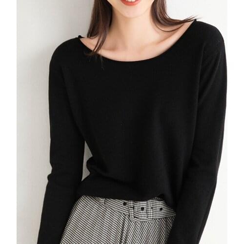 Fad Womens Autumn Winter Sweaters Solid Plus Size Casual Pullovers Long Sleeve O Neck Knitted Loose Ladies Tops Female Jumpers