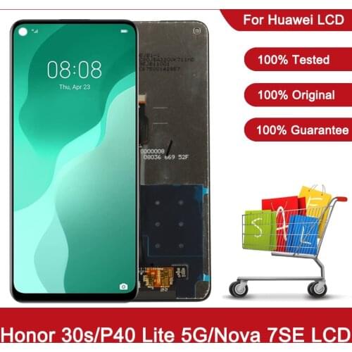 LCD For Huawei P40 Lite 5G CDY-NX9A N29A LCD with Frame Honor 30s CDY-AN90 Touch Screen Replacement For Huawei Nova 7 SE Display