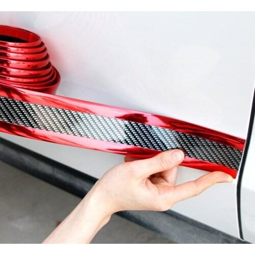 Car Sticker Auto Bumper Strip Carbon Fiber Film High Glossy Wrap Film Anti-Scratch Door Sill Protector