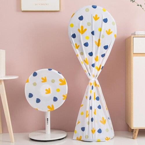 Standing Electric Fan Cover Guard Waterproof Dustproof Flower Printed Electric Fan Mesh Shield Protector Case Storage Bag