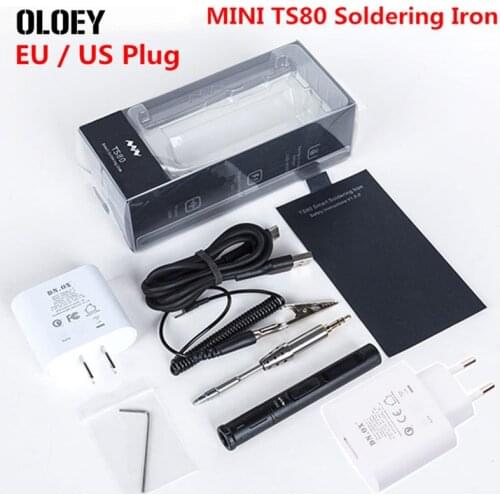 More Version MINI TS80 Digital Soldering Iron Station USB Type-C QC3.0 OLED Programable STM32 Chip Set of Tools TS-D25 Tips