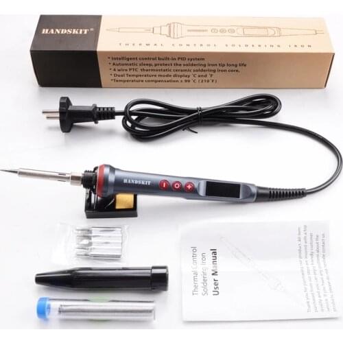 50-99W LED Digital Soldering Iron Kit 110V/220V Adjust Temperature Electrical Soldering Iron 4 Wire Core Welding Tools