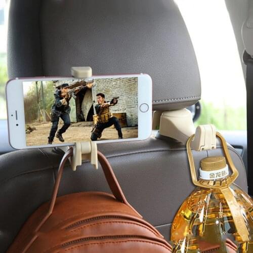 Multi Car Headrest Hook Car Rear Seat Mobile Phone Holder Phone Stand Grocery Organizer Handbag Car Interior Accessories